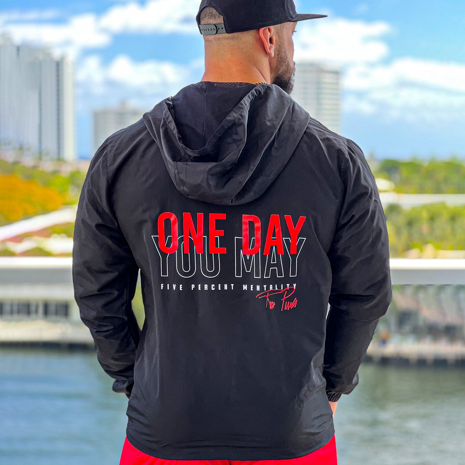 One Day You May Windbreaker (Black) - 5% Nutrition