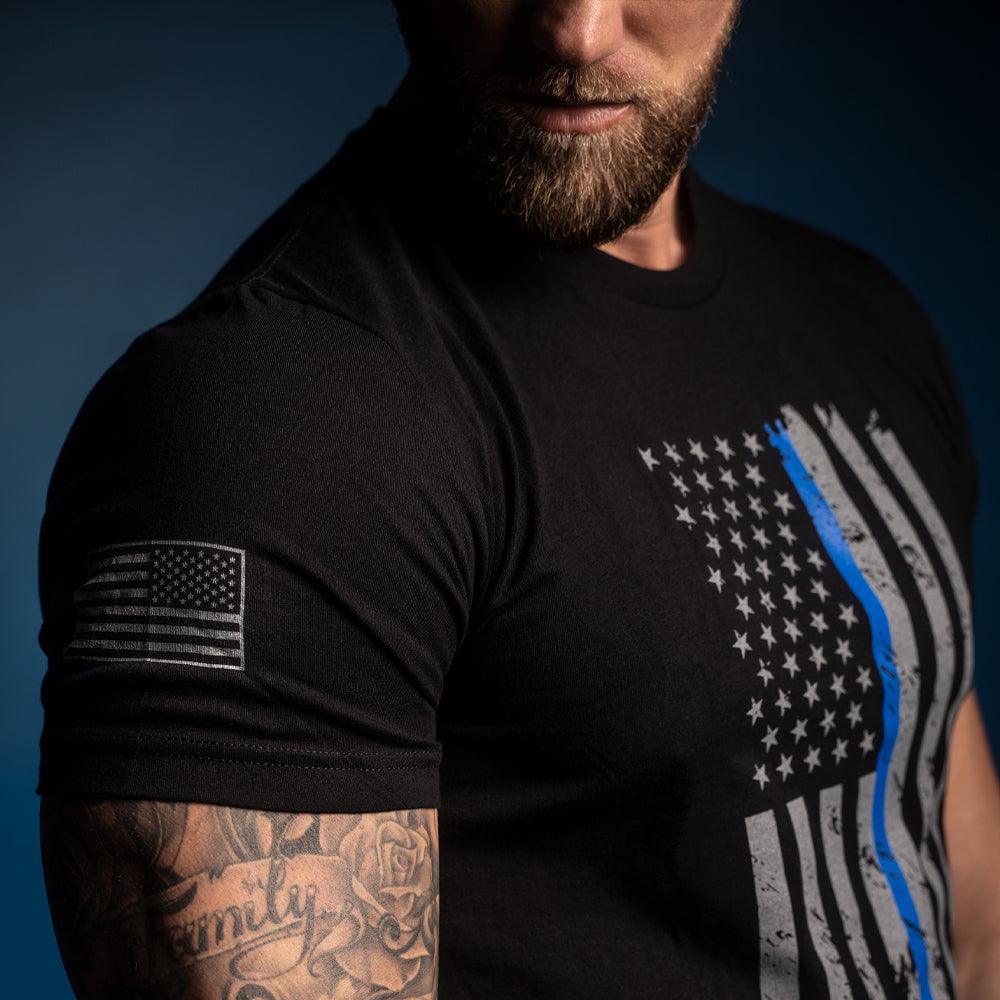 Police, Black T-Shirt with Gray and Blue Graphic - 5% Nutrition