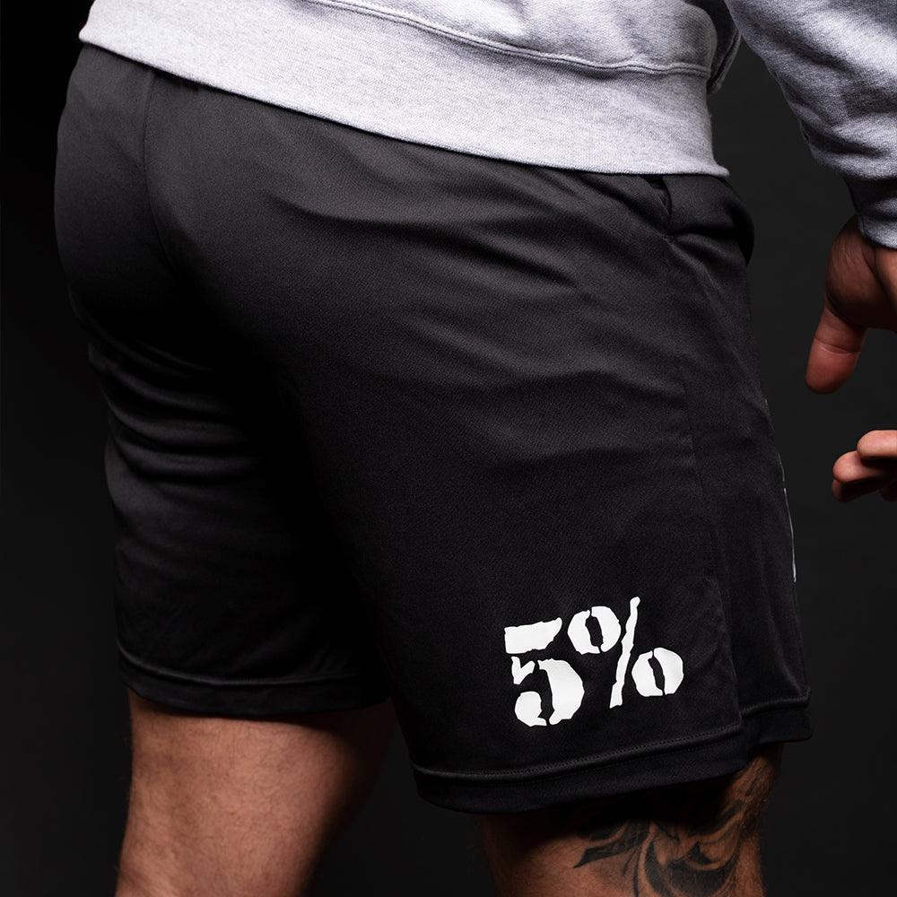 SELF MADE, Black Shorts with White Lettering - 5% Nutrition