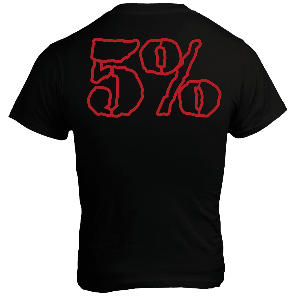 SHOOPAH, Black T-Shirt with Red Lettering - 5% Nutrition